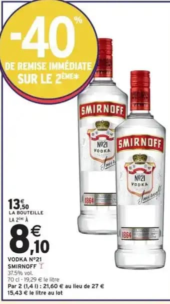 Promotion Exclusives de 2
Smirnoff : Découvrez l'Offre incontournable