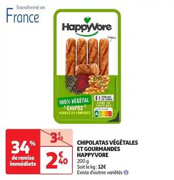 Chipolatas végétales et gourmandes happyvore 200 g