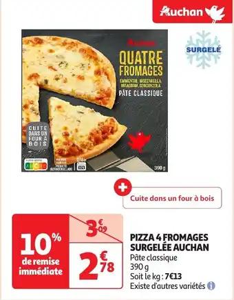 Pizza 4 fromages surgelée auchan 390 g