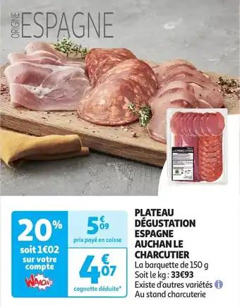 Plateau dégustation espagne auchan le charcutier 150 g