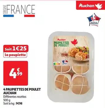4 paupiettes de poulet auchan 500 g