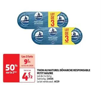 Thon au naturel démarche responsable petit navire 112 g