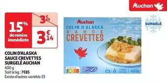 Colin d'alaska sauce crevettes surgelé auchan 400 g