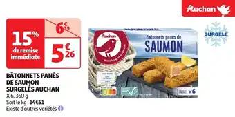 Bâtonnets panés de saumon surgelés auchan 360 g