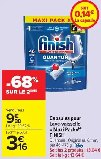 Capsules pour Lave-vaisselle Maxi Pack FINISH 478 g