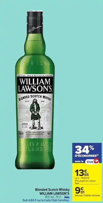 Promotion Exclusives de 6
Blended william lawson's : Découvrez l'Offre incontournable