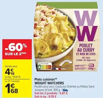Plats cuisinés weight watchers 300 g