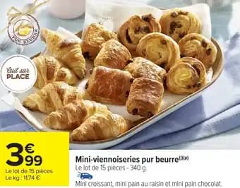 Mini-viennoiseries pur beurre 340 g