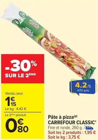 Pâte à pizza carrefour classic' 260 g