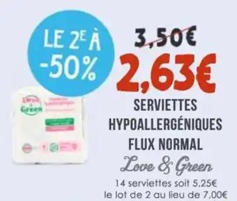 LOVE & GREEN Serviettes hypoallergéniques flux normal