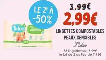 JIDOO Lingettes compostables peaux sensibles