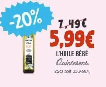 QUINTESENS L'huile bébé 25 cl