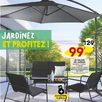 Promotion Exclusives de 12
Salon De Jardin : Découvrez l'Offre incontournable