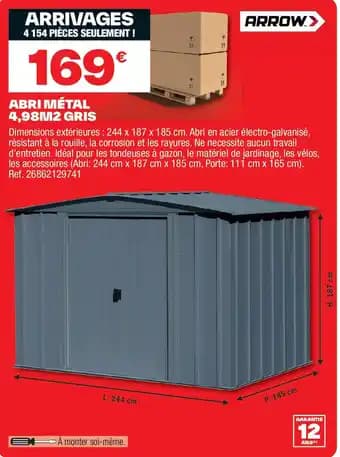 Promotion Exclusives de 10
Abri métal : Découvrez l'Offre incontournable