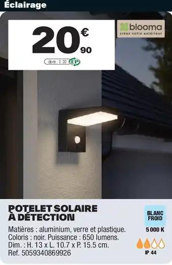 Potelet solaire à détection