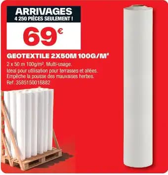 Geotextile 2x50m 100g/m²