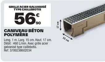 Caniveau béton polymère