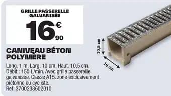 Caniveau béton polymère