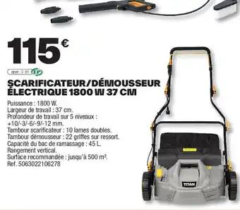 Scarificateur/démousseur électrique 1800 w 37 cm
