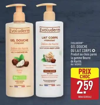 EVOLUDERM® Gel douche ou lait corps 500 ml