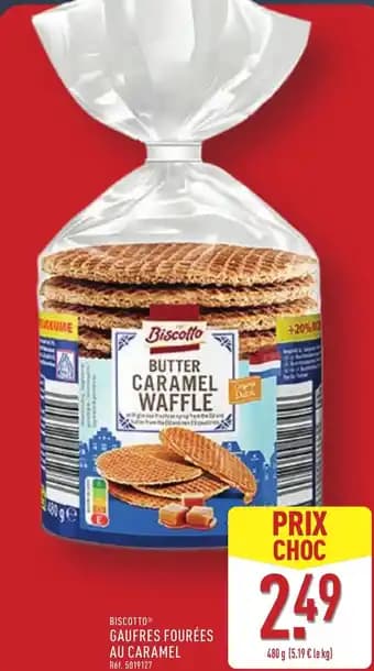 BISCOTTO® Gaufres fourées au caramel 480 g