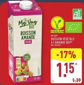 MY VAYⓇ Boisson végétale à l'amande bio
