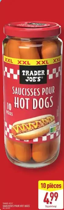 TRADER JOE'S® Saucisses pour hot dogs 720 g