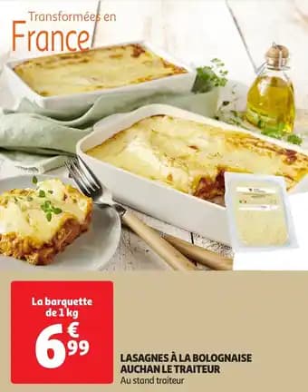 Lasagnes à la bolognaise auchan le traiteur 1 kg