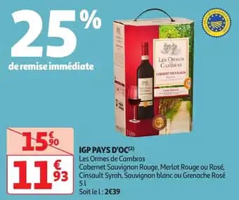 Promotion Exclusives de 11
Igp pays d'oc : Découvrez l'Offre incontournable