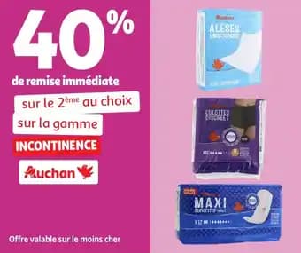 Sur la gamme incontinence auchan
