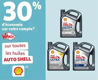 Sur toutes les huiles auto shell