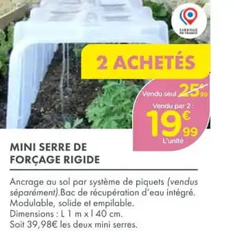 Mini serre de forçage rigide