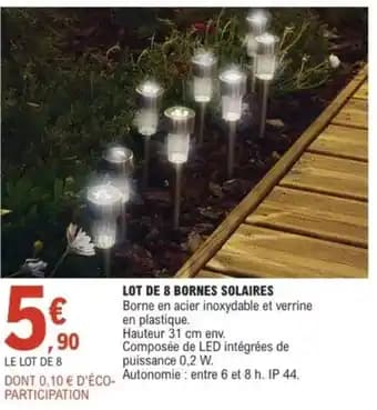 Lot de 8 bornes solaires