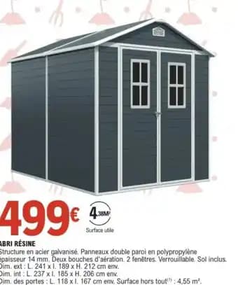 Promotion Exclusives de 1
Abri résine : Découvrez l'Offre incontournable