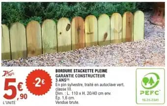 Bordure stackette pleine