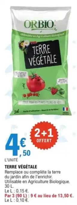 Promotion Exclusives de 8
Terre végétale : Découvrez l'Offre incontournable