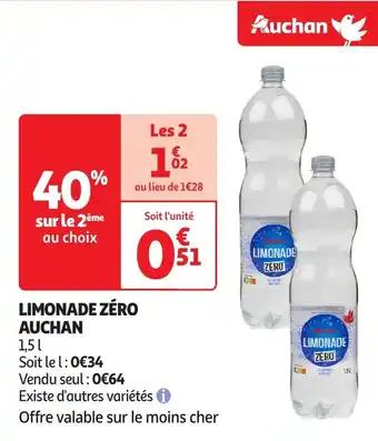 Limonade zéro auchan 1,5 l