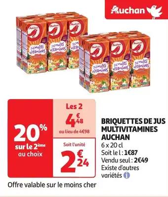 Briquettes de jus multivitamines auchan 20 cl