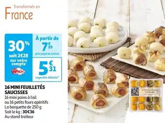 16 mini feuilletés saucisses 250 g