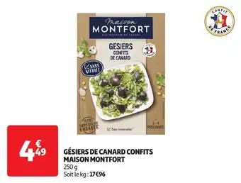 Gésiers de canard confits maison montfort 250 g