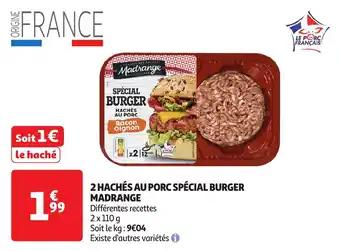 2 hachés au porc spécial burger madrange 110 g