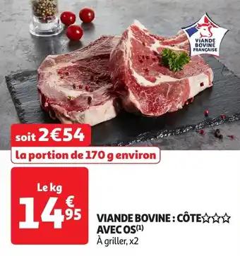 Viande bovine : côte avec os