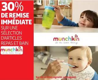 Sur une sélection d'articles repas et bain munchkin