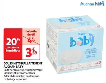 Coussinets d'allaitement auchan baby