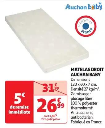 Matelas droit auchan baby 120 x 60 x 7 cm