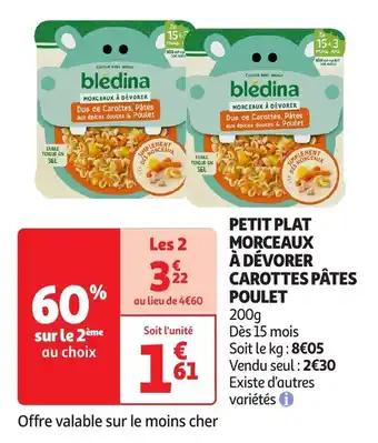 Petit plat morceaux à dévorer carottes pâtes poulet 200 g