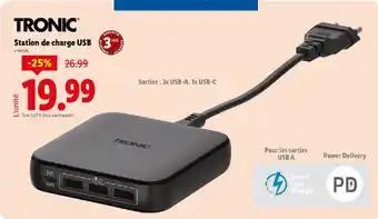 TRONIC Station de charge USB