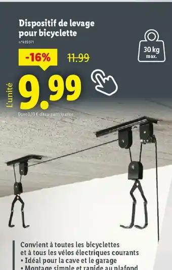 Dispositif de levage pour bicyclette 30 kg