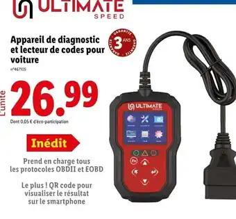 ULTIMATE SPEED Appareil de diagnostic et lecteur de codes pour voiture