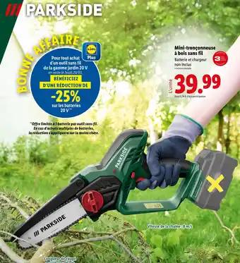 Parkside Mini-tronçonneuse à bois sans fil